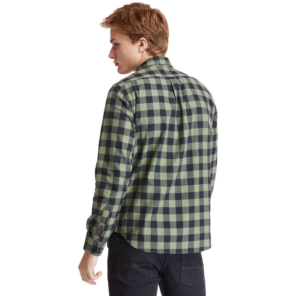 Camisa Masculino - Timberland Nashua River Long-Sleeve Flannel Check - EWJZP3607 - Verde Oliva/Preta